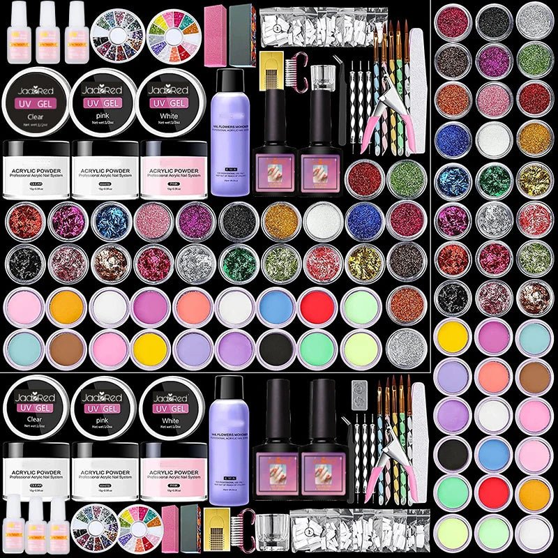 Acrylic Nail Kit Acrylic Powder With Acrylic Liquid For Gel Nails With UV Lamp For Gel Nails Set DIY Gifts For Women - silverfoxgoods